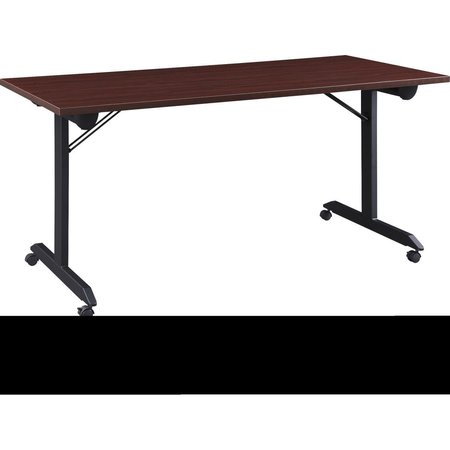 LORELL 63 in. Mobile Folding Training Table Brown LLR60740